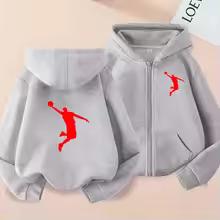 Children's Zip-Up Basketball Sweatshirt Fashion Idol Star Hoodie Casual Sports Cardigan for Boys And Girls 3-12 Years Old