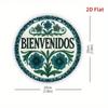 Metal Tin Sign Spanish Quote Bienvenidos Wall Art Elegant Floral Home Decor Office Gift