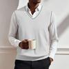 Maglione lavorato a maglia senza maniche con scollo a V da uomo