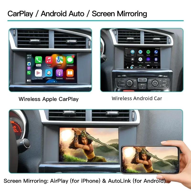 AUTOABC Wireless Carplay and Android Auto For Peugeot 2008 208 308 508 3008 & Citroen C4 DS3 DS4 DS5 SMEG Mirror Link Multimedi