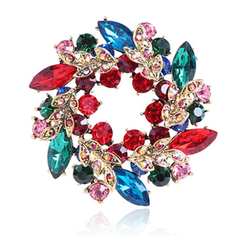 

Blucome, новая рождественская булавка, цветная брошь в форме венка, высокое качество для женщин, свитер, платье, шапка, булавка для хиджаба, рождественские аксессуары красный