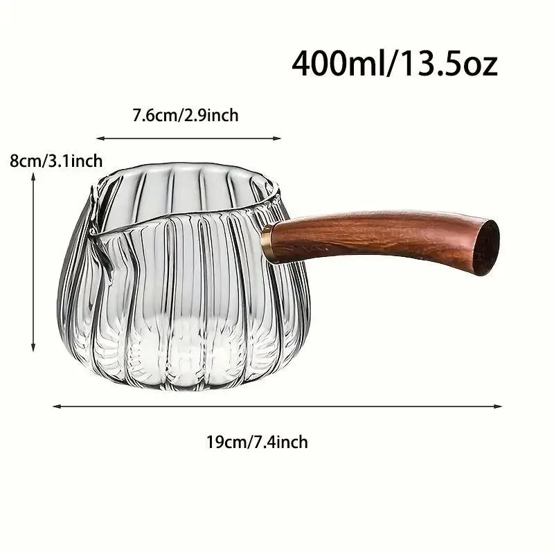 1pc Side Wooden Handle High Borosilicate Stripe Glass Tea Dispenser Fair Cup Chahai Kung Fu Tea Set