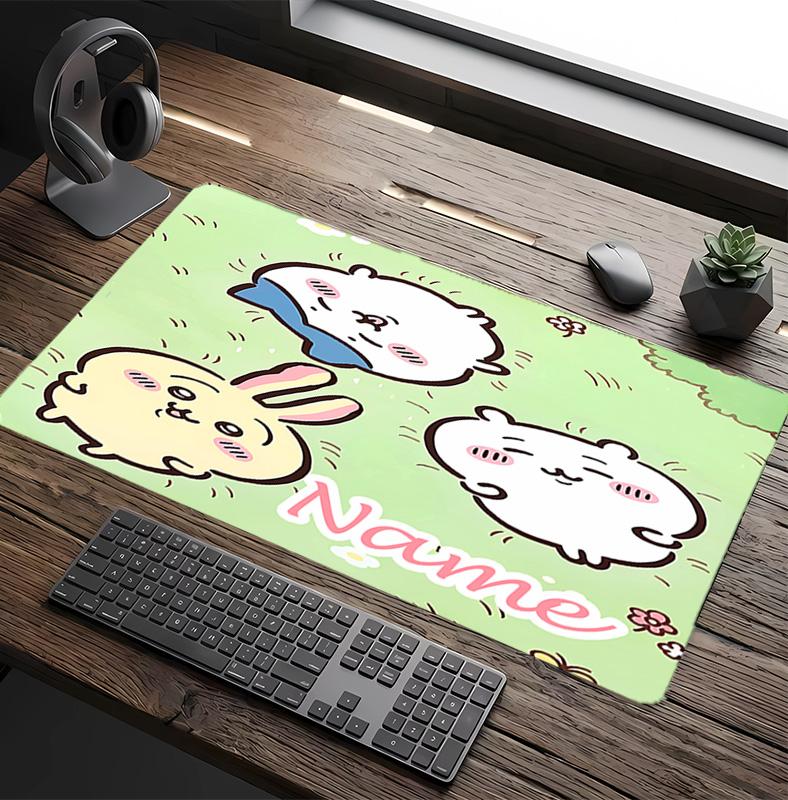 Customizable Name Chiikawa Pattern Gaming Mouse Pad-Non Slip Rubber Base,Perfect Gamers,Esports,Ideal Gift Gaming Enthusiasts