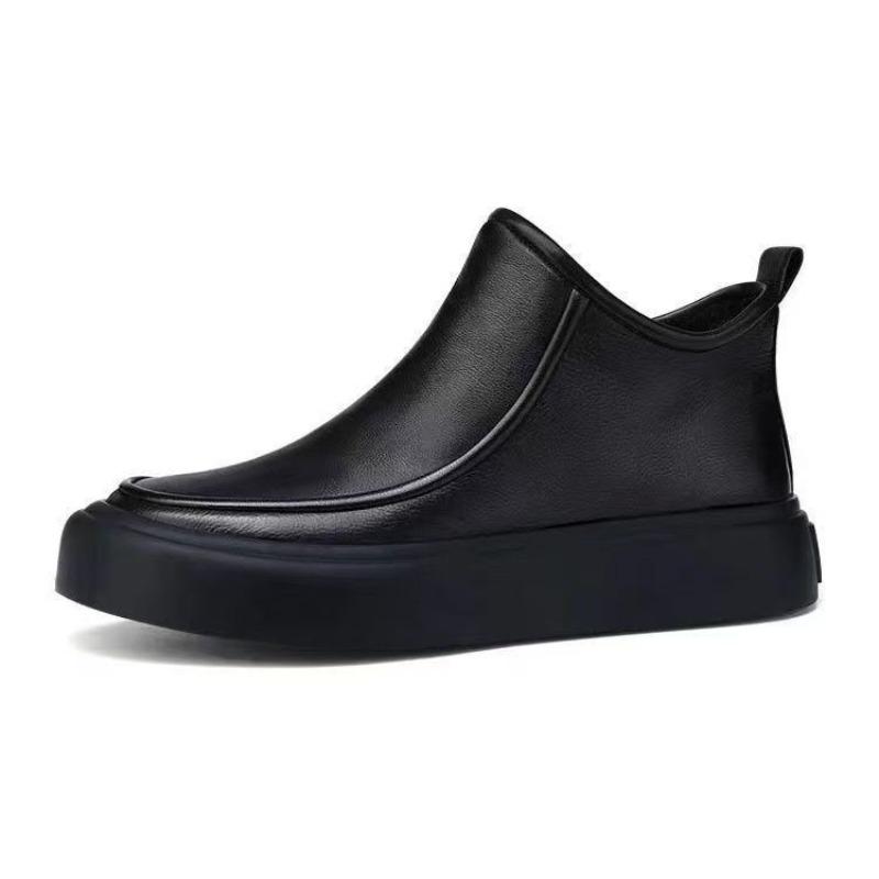 Men's Shoes Spring and Autumn New Martin Boots Medium Top Shoes Business Casual High Top Leather Shoes