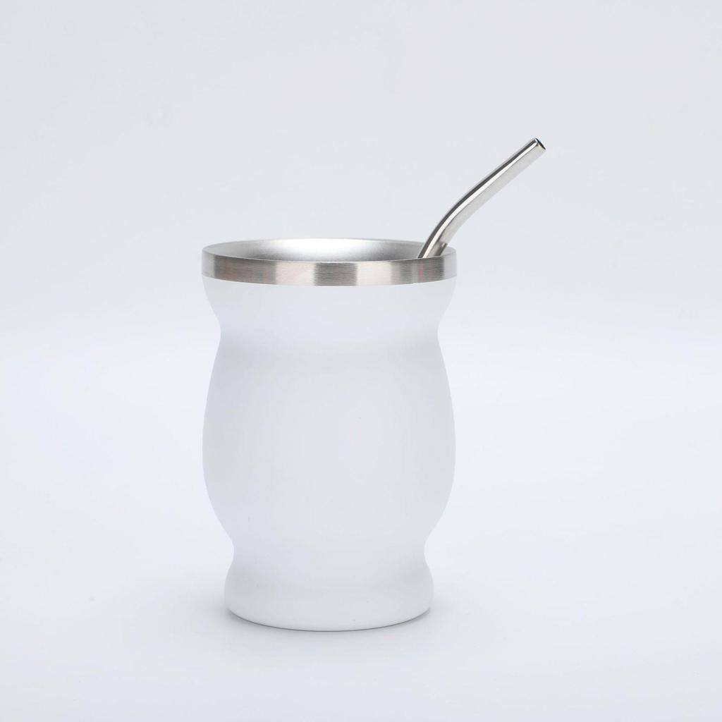 Tazza per Mate Argentina in Acciaio Inossidabile 304 da 8 oz con Cannuccia Cucchiaio