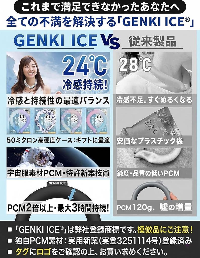 Genki Ice Neck Cooler 2026 Model with Increased Capacity and Freezing Point Cooling PCM Neck Cooling Cooling Goods for Adults and Children Heatstroke