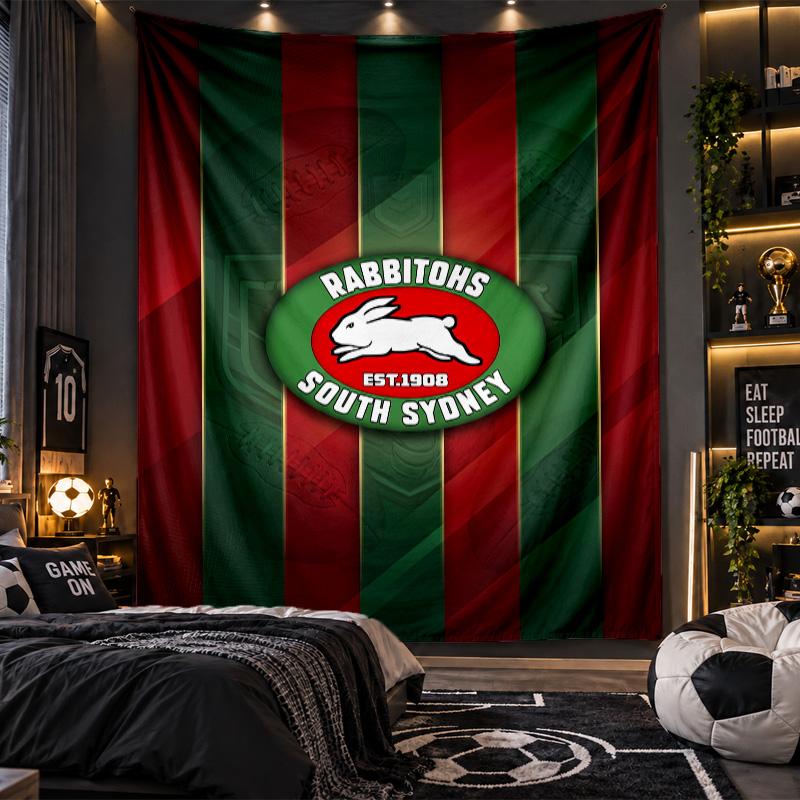 Wall Hanging Tapestry South Sydney Rabbitohs Print Cloth for Living Room Bedroom Home Decor