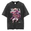 Anime Demon Slayer Rengoku Kyoujurou Print T Shirt Men Women Washed Cotton Tshirts Manga Tee Harajuku Casual