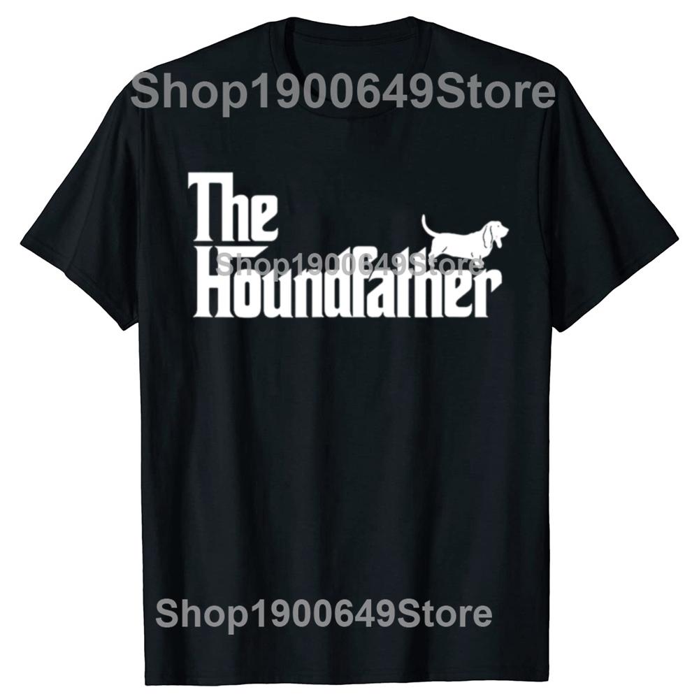 Funny Basset Hound Father Dog Shirt The Houndfather Men Womens Fashion Casual Tshirt 100 Cotton Loose Oversized T Shirt Summer