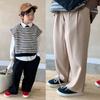Letní Dětské Chlapecké Dívčí Šaty Kalhoty Široké Nohavice Batole Volné Kalhoty Uniforma Chino Kalhoty Ležérní Pohodlné Kalhoty s Kapsami 3-8L
