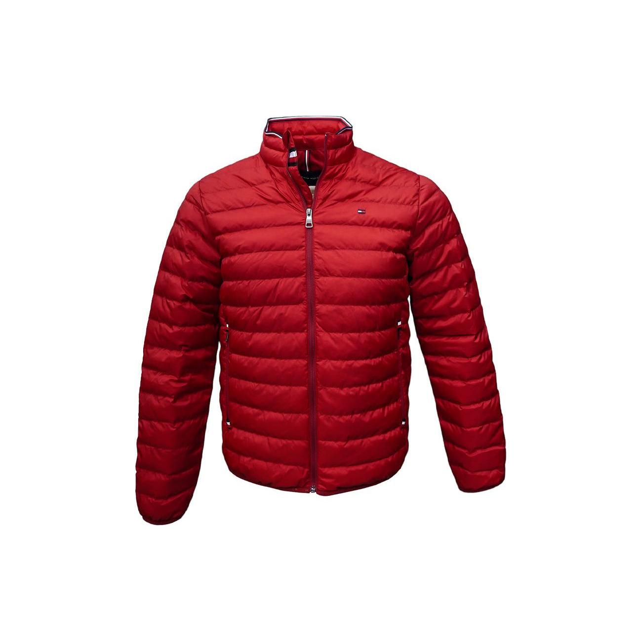 Tommy Hilfiger Puffer Jacket Men`s Burgundy