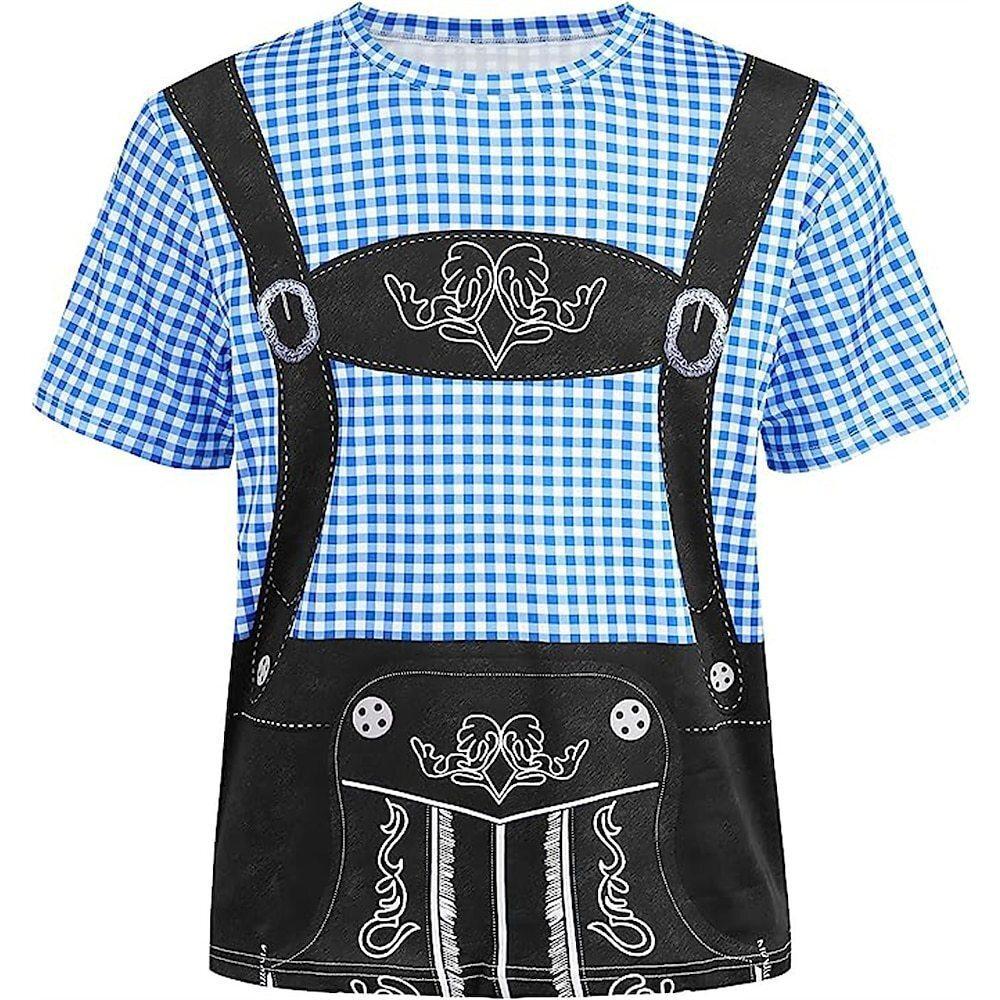 Maglietta da donna con stampa Festival Oktoberfest, Top casual a maniche corte con girocollo a pullover