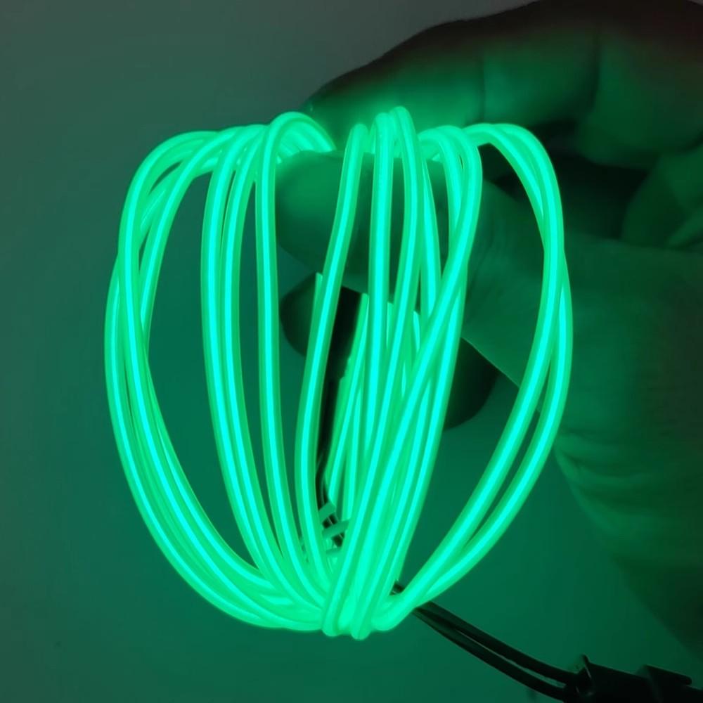 3m/roll Flexible EL Wire LED Neon Light Battery Powered Glowing Rope Cable For Car DIY Clothes Party Decor Backlight Strip Light