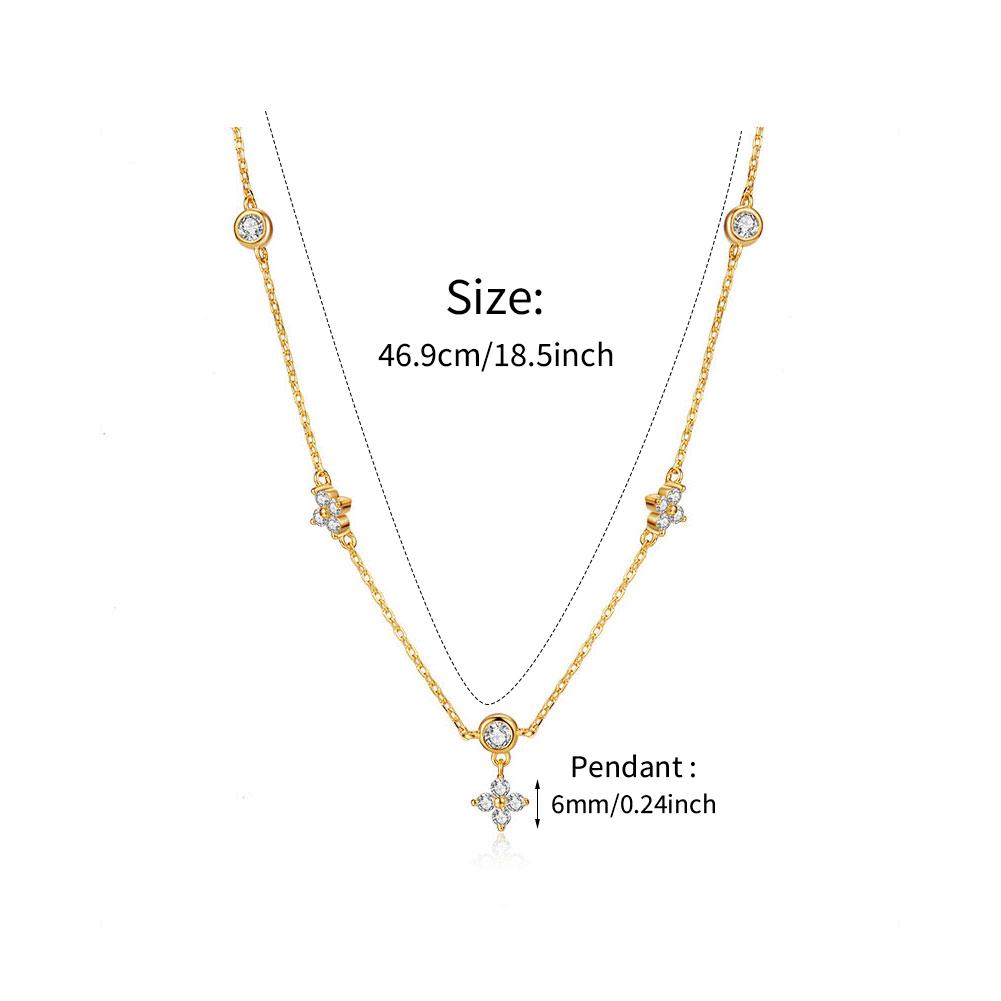 Silver Lucky Four Leaf Grass Necklace Women's Clavicle Chain Long Style Elegant Tassel Neck Chain Jewelry Accessories