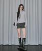 ODDSTUDIO Side Snap Waffle Hoodie Long Sleeve - Light Gray
