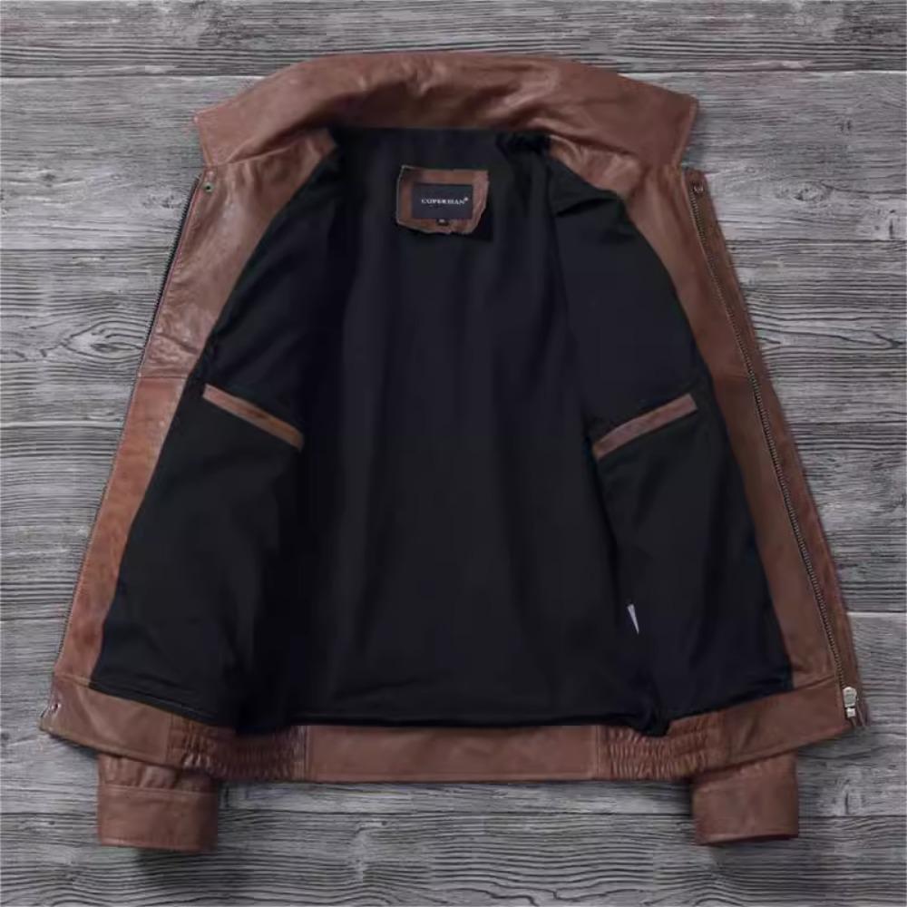 Giacca da caccia in vera pelle di mucca M65 marrone nera cinese taglia uomo cappotto in vera pelle giacche invernali con tasche