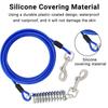 Heavy-Duty Double Head Pet Wire Rope with Spring Long Leash Traction Rope Dog Tie Out Cable  Pet