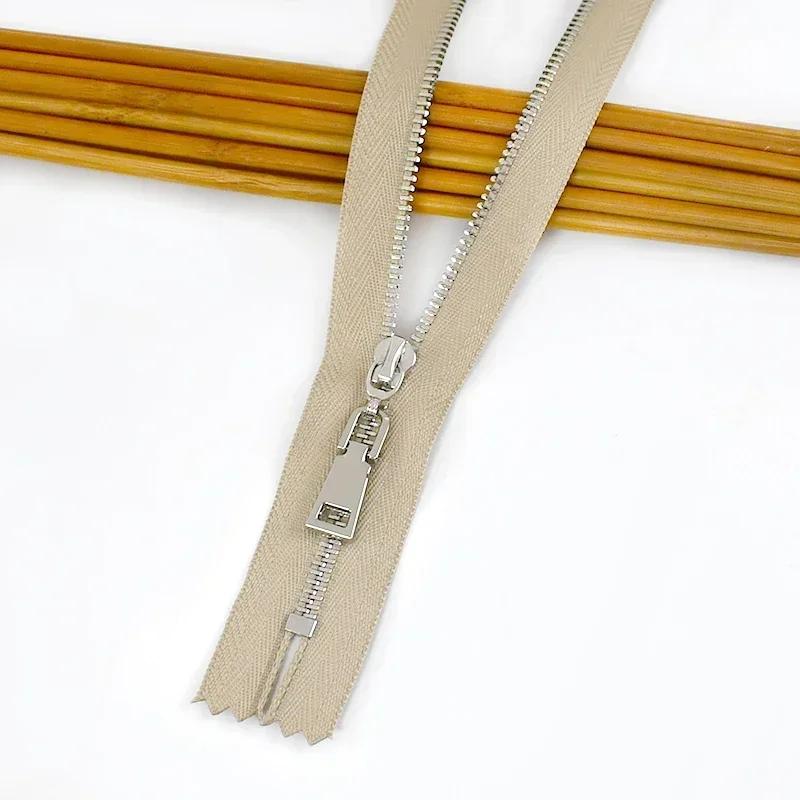 5Pcs Meetee 15/18/20/25/30cm 3# Metal Zippers Close-End Auto Lock Zips for Bag Garment Zip Closure Repair Sewing Accessories