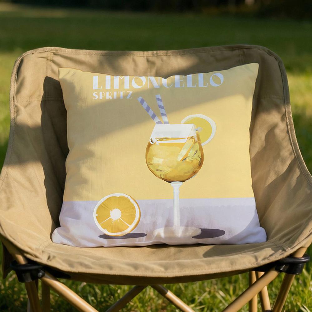 

Limoncello Cocktail Cushion Cover Soft Reversible Durable Pillow Cover MultiScene Use for Home Car Daily Comfort 30X30cm