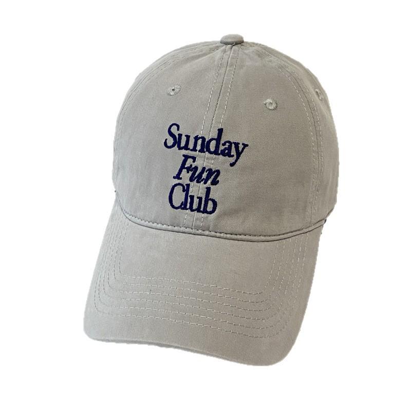 New Cotton Baseball Cap Men's and Women's Sunday Three-row Letter Cap Spring and Summer Wide-brimmed Sun Hat