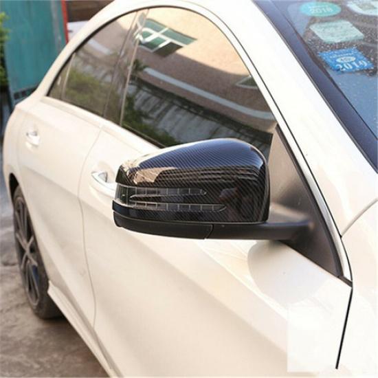 ABS Carbon Fiber Look Car Side Rearview Mirror Case for Benz C W204 2010-2013