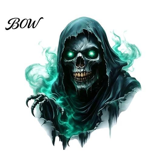 Decorative Wall Film Halloween Theme Sticker, Horror Skull Decal, Waterproof Self-adhesive Glowing Stickers Art, for Home Living Room Bedroom