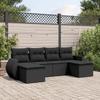 VidaXL Garden Lounge Set with Cushions 6 Pcs, Patio Sofas, Patio Furniture Set, Outdoor Furniture, Black 3254052