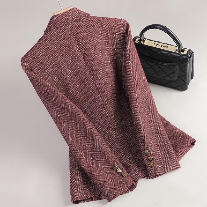 Dámské vlněné sako Petite - Móda podzim/zima 2024 Krátká bunda pro elegantní dojíždění