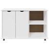 Rollcontainer mit Rädern Weiß 100 x 39 x 65,5 cm Massivholz Kiefer