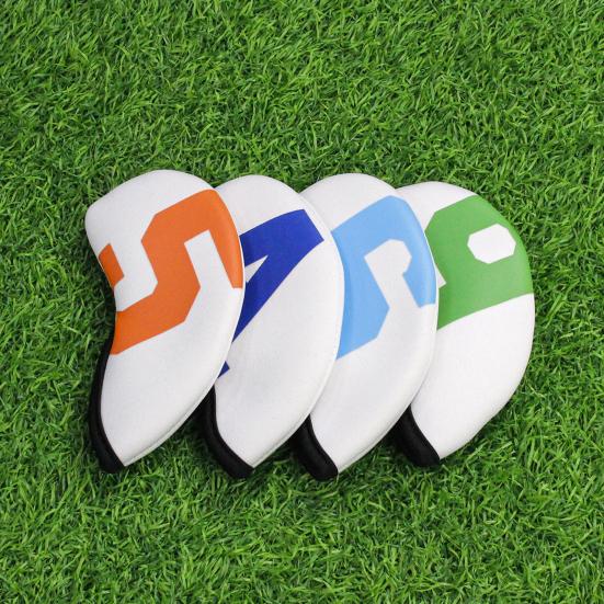 10Pcs Golf Iron Club Cover Sets, Waterproof Neoprene Golf Club Headcover, Number Golf Wedge Protection Covers, Golf Accessories