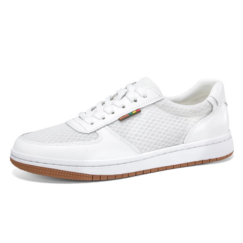

Fashion Genuine Leather Sneakers Men s Summer Sports Shoes Casual Walking Jogging Running Shoes Breathable Hollow Out Sneakers Trainers 44 белый