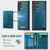 For Samsung Galaxy S22 Ultra 5G Magnetic Case CASEME ME80 Series Leather PC TPU Phone Cover with Detachable Wallet