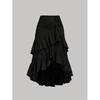 Summer New Temperament Elegant High Waist Splicing Thin Ruffle Hem Skirt