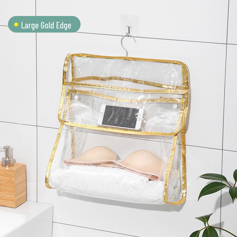 Transparent Waterproof Hanging Toiletries & Clothing Storage Bag for Bathroom or Dorm