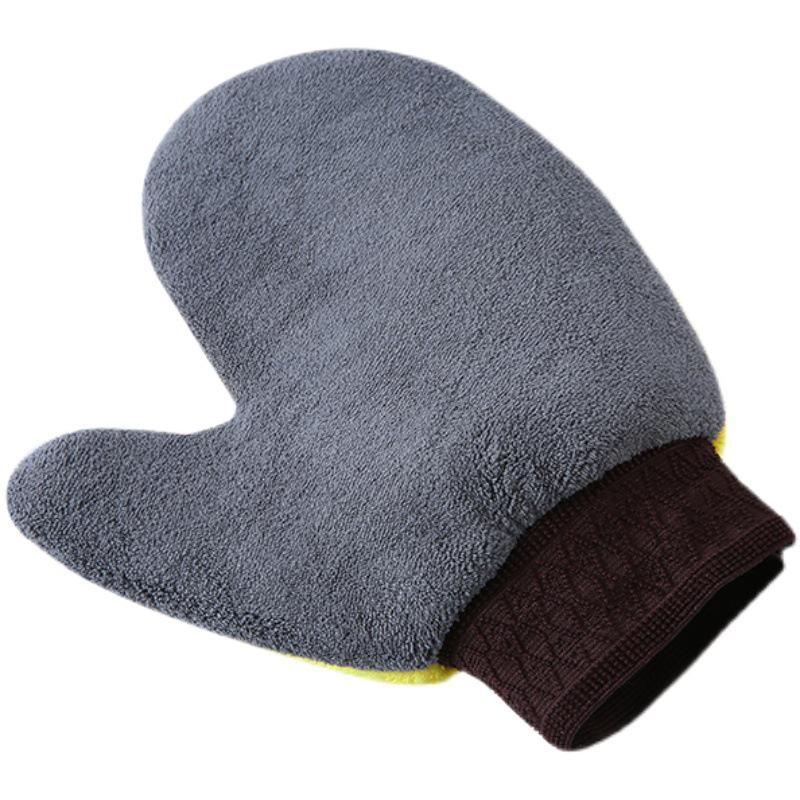 

Coral Fleece Double-Sided Household Cleaning & Car Wash Gloves жёлтый/серый