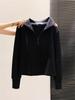 Damen Halbhoher Kragen Fleece Langarm T-Shirt 2025 Hoodie
