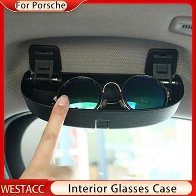 Car Glasse Case for Porsche Cayenne 2018- Macan 2014- Panamera 2017- Sunglasses Holder Storage Box Clip
