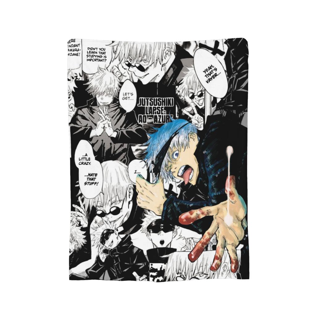 Yuji Itadori aus dem Anime Jujutsu Kaisen – Plüschdecke, tolle Kuscheldecke für Zuhause, 125 x 100 cm, Tagesdecke