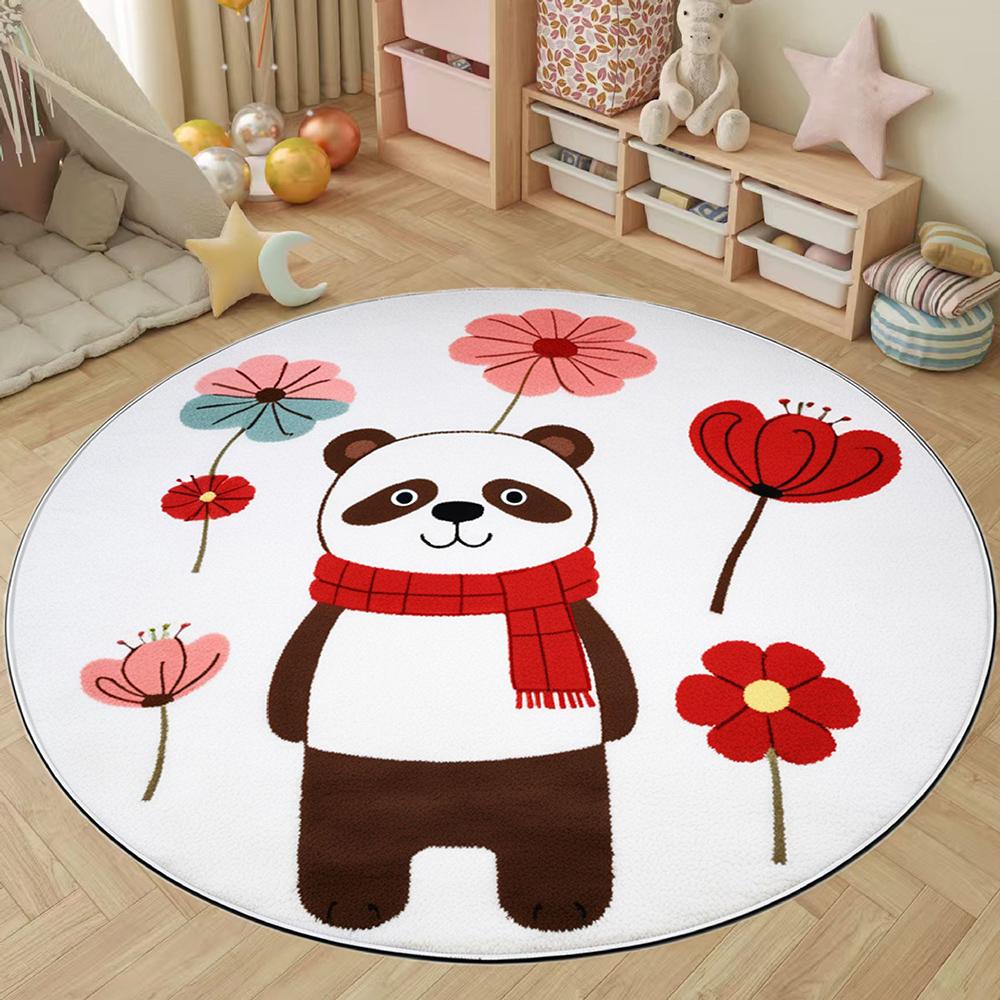 

VIKAMA Faux Cashmere Carpet Fairytale Cartoon Coffee Table Mat Sofa Rug Living Room Floor Mat Round Rug Washable Rug Home Decor 60cm 24inch