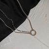 French Temperament Choker Neck Chain Necklace Female Trendy Design Double Chain Ring Collarbone Chain