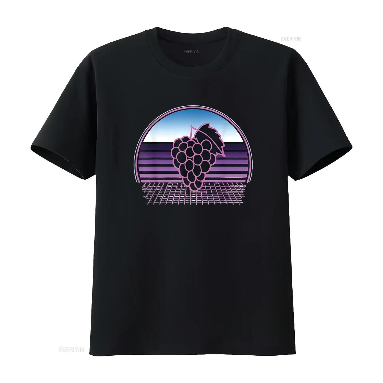 

Womens Grape Vines Retro 80S Vaporwave Aesthetic Winery T Shirt Black X Large Vintage Washed Comfortable Designer Clothes S чёрный