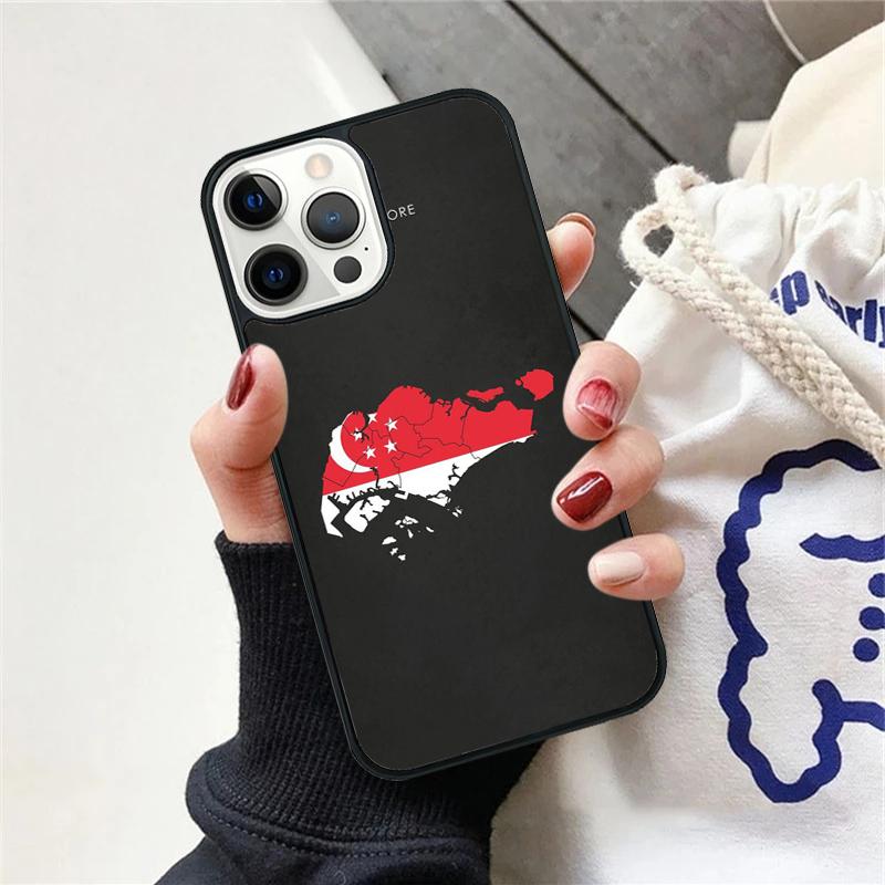 Singapore Flag Phone Case For iPhone 17 Air 15 16 Cover  11 13 14 Pro Max 12 Plus Max Fundas