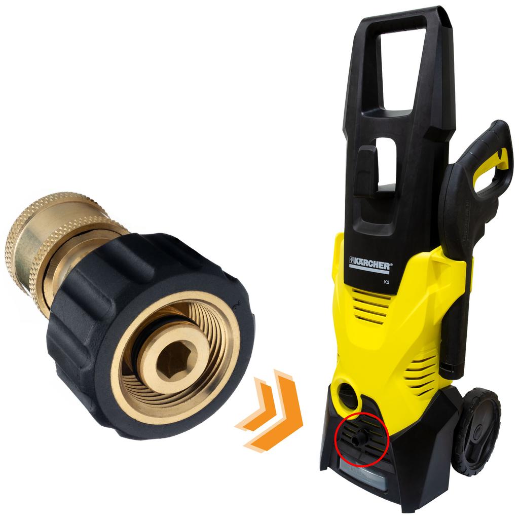 Rosfix Adapter M22 Do Akcesoriów Z Szybkozłączką 1/4"" – Kompatybilny Z Myjkami Ciśnieniowymi | Mosiądz | Max 200 Bar, 90°C, 40 L/min