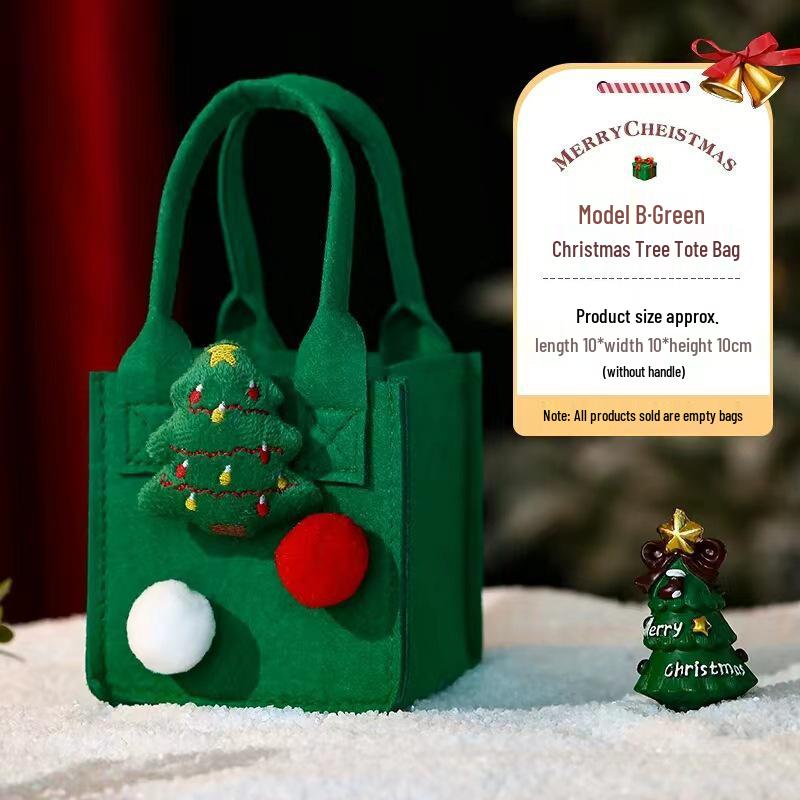 Christmas Eve Felt Gift Bag: Candy, Handbag & Apple Carrier