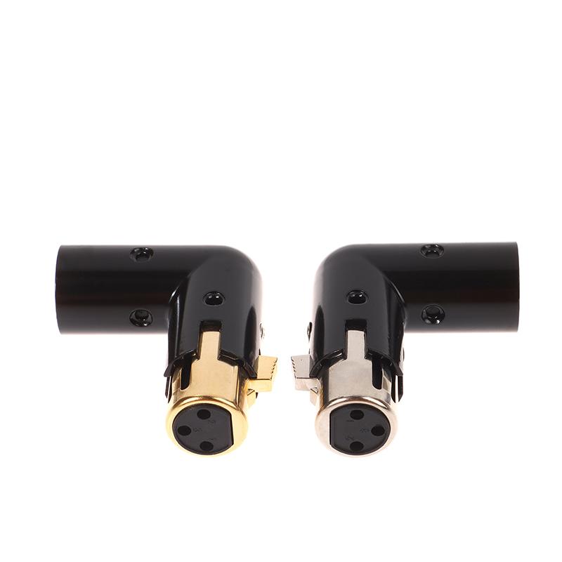 1Pc Audio Adapter Plug Adjustable Male To Female Right Angle Xlr Connector Metal Adapter 3Pin Black (Xlr 90 Degree Adapter)