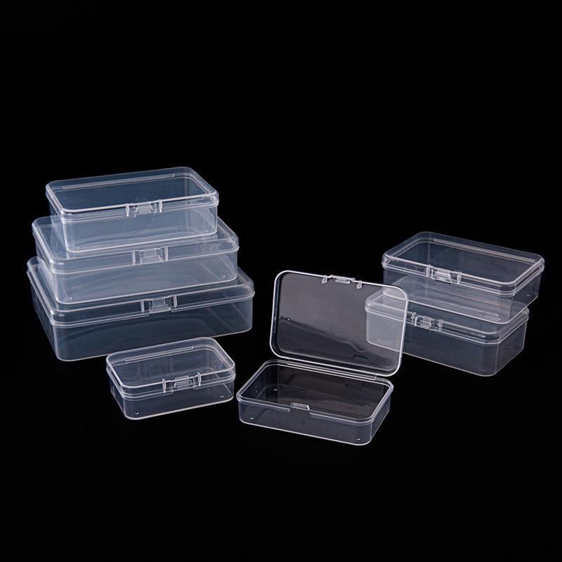 Transparent Rectangle PP Plastic Storage Box for Hardware & Electronic Components