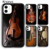 Krajews Elegant Wood Cello Violin Soft Phone Case Cover For iPhone 17 Air 16 15 14 Plus 11 12 13 Pro Max Coque Fundas