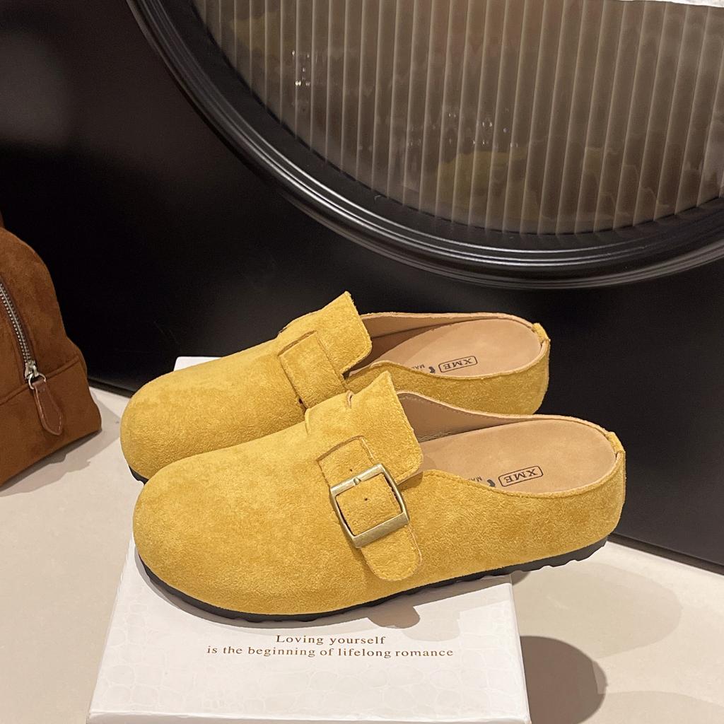 Thick-soled Inner Height-increasing Boken Shoes Women's Outer Wear Bag Head Half Slippers 2025 New Spring and Autumn One-pedal Lazy Slippers