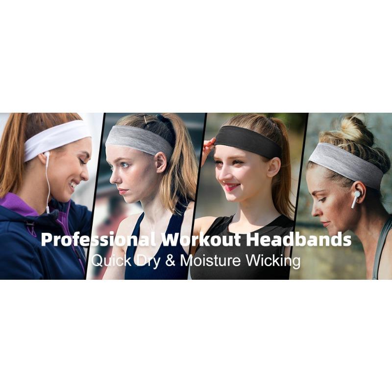 1pcs Sports Headbands for Men Women, Soft Elastic Sweat-Wicking Polyester Headband, Non-Slip Hairband for Yoga Running Workout