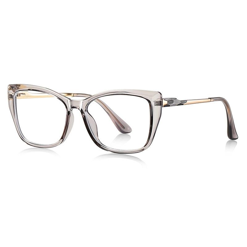 

High Square Cat Eye Reading Eyeglasses TR90 Big Frames Stylish Clear Eyeglasses Anti- Blue Lightweight Prescription Eyeglass Leesbrillen 0